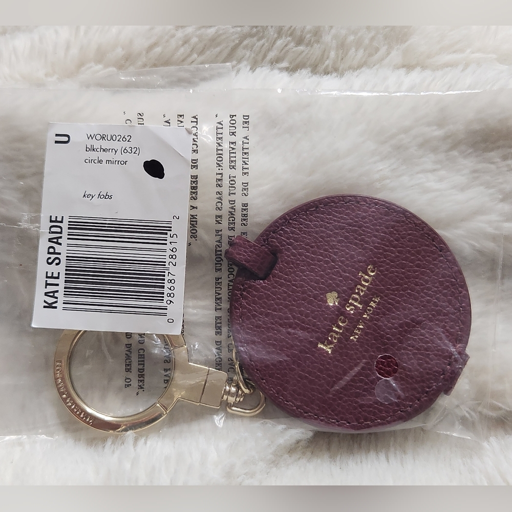 Kate Spade Circle Mirror Leather Keychain/Key Fob NIP - Picture 4 of 4